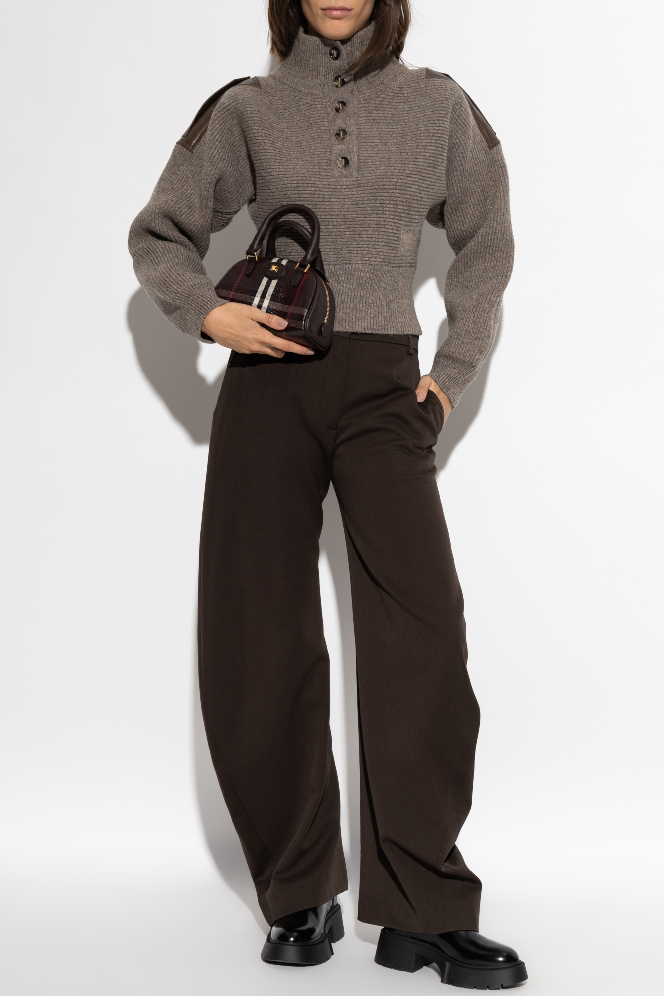 Burberry Sweater with leather epaulettes | Women's | Vitkac